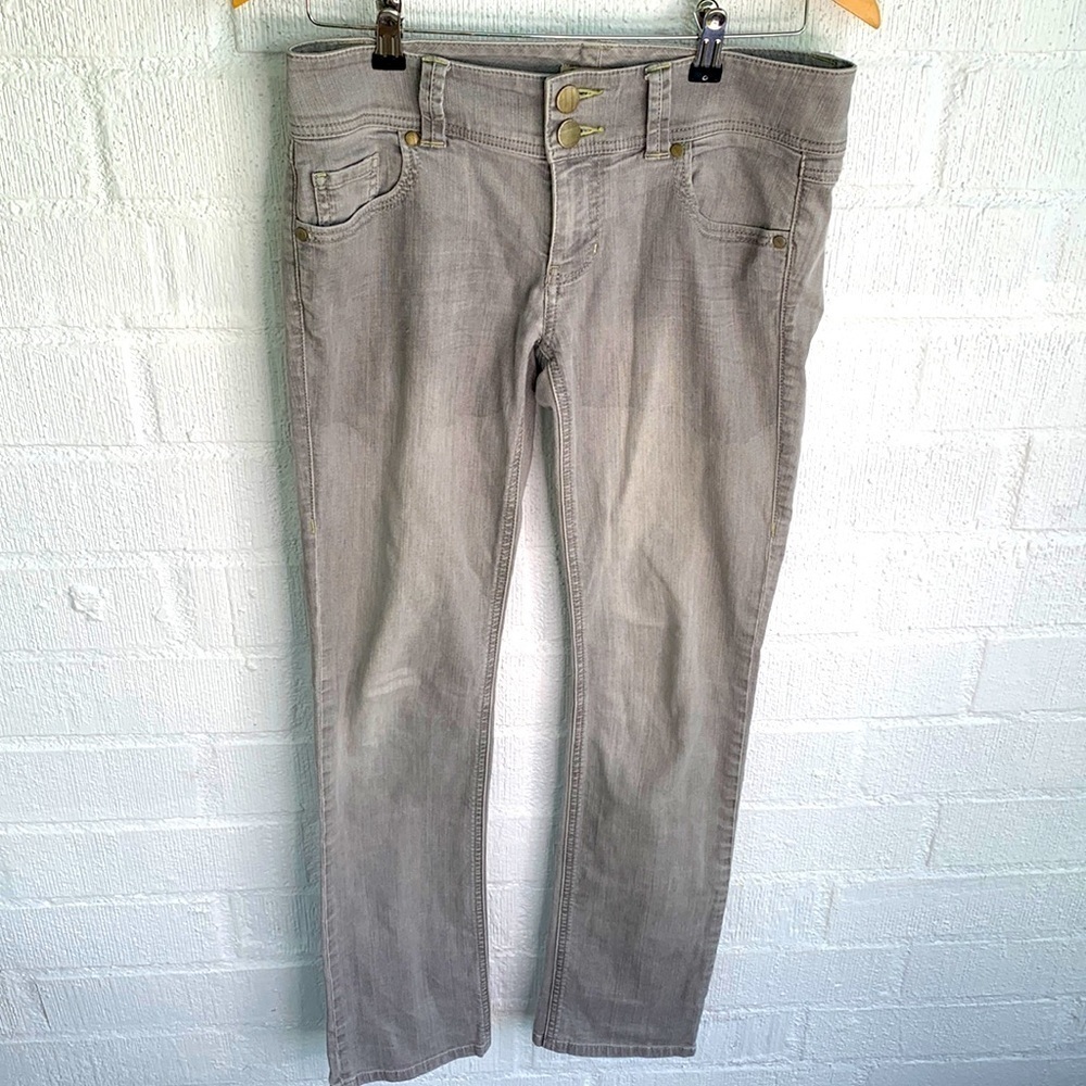 Cabi Mid Rise Bootcut Denim Gray Jeans sz 4